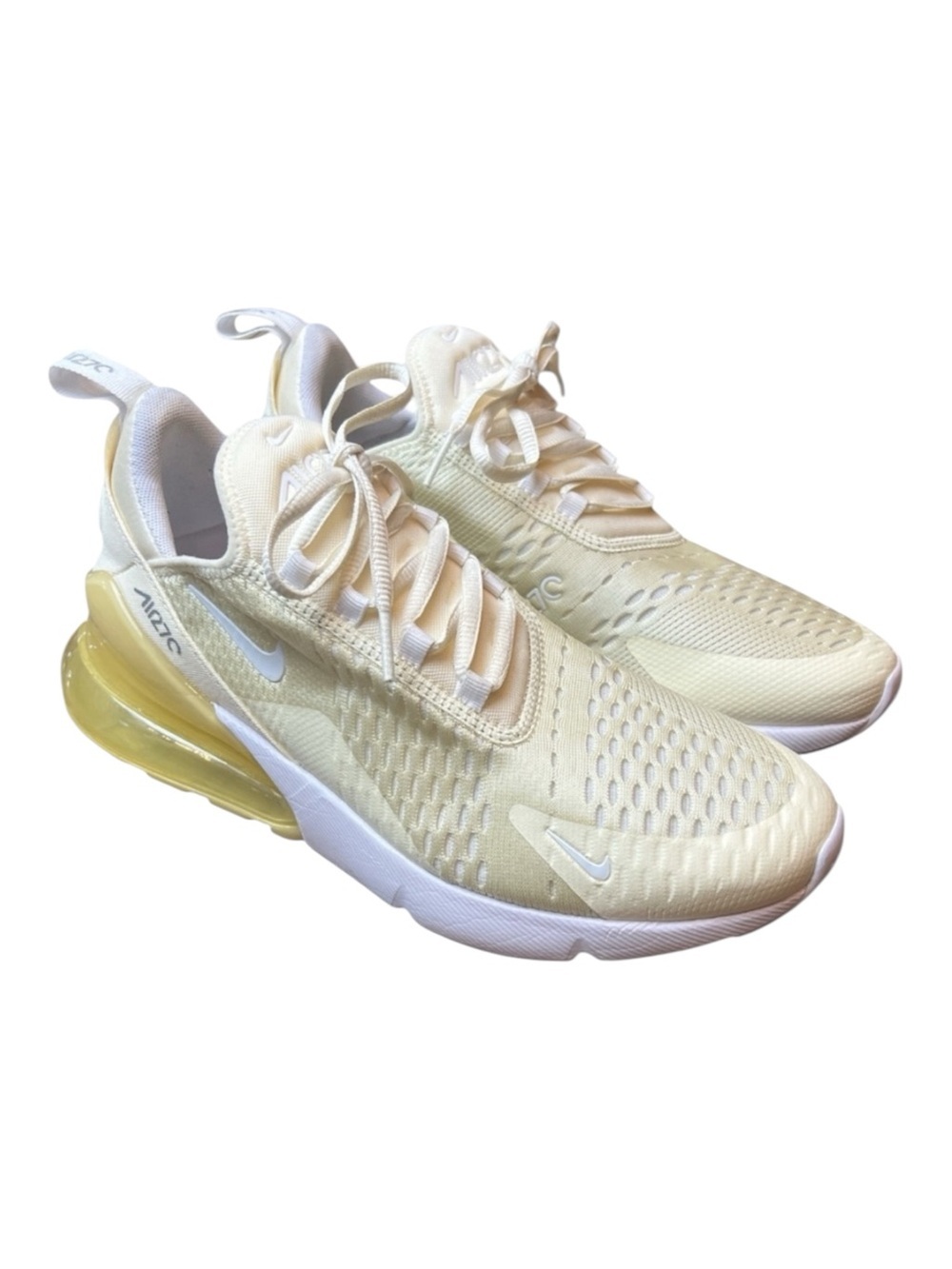 Nike Air Max 270 Women's Coconut Milk White/Yellow DJ5991-100 Sz 9.5